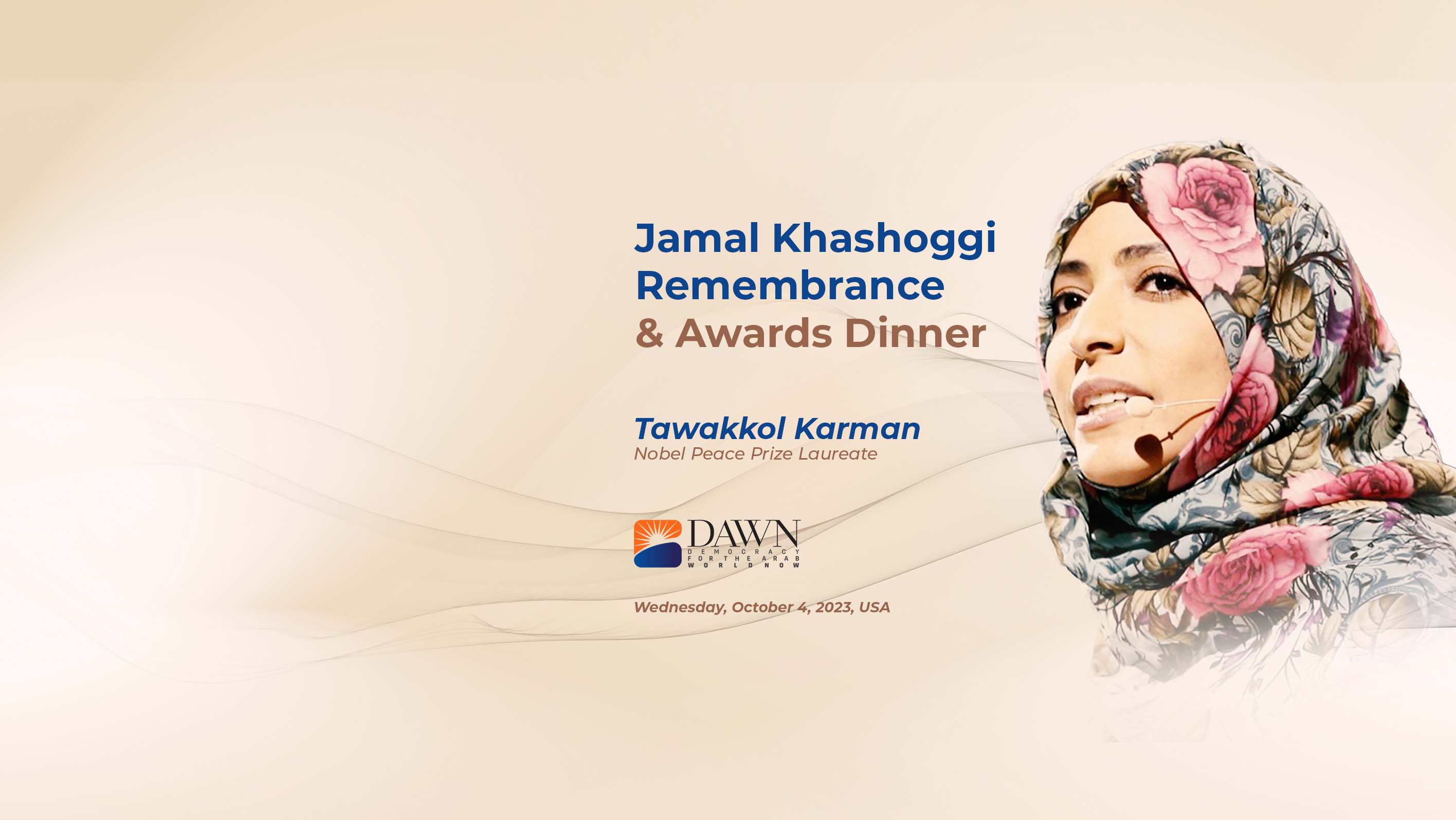 Tawakkol Karman to commemorate fifth anniversary of Jamal Khashoggi's assassination at DAWN event in Washington, DC